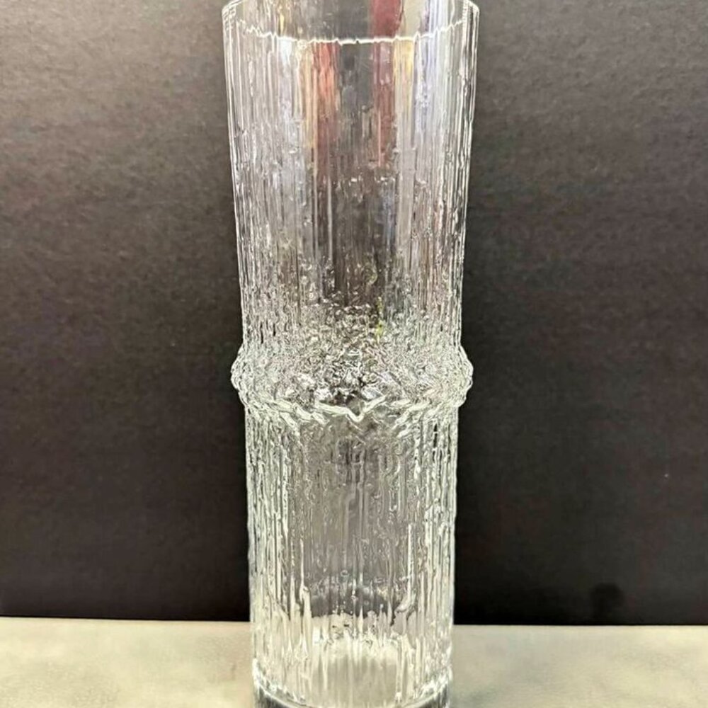 MCM IITTALA NIVA Textured Glass Vase Signed By Designer TAPIO WIRKKALA